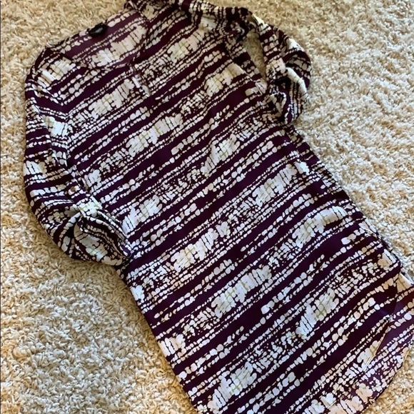 Target Mossimo Silky Purple Pattern 3/4 Sleeve Short Dress Size Small - Picture 8 of 10